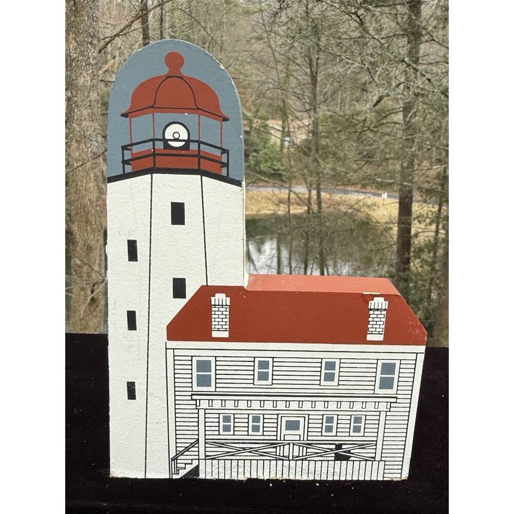 Vintage 1990 Cat's Meow Village Lighthouse Series SANDY HOOK LIGHTHOUSE